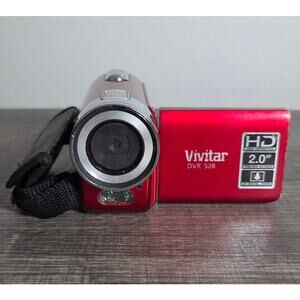 Vivitar 4" Red DVR 528 Tested HD Digital Camcorder 5MP With Batteries Pre-owned